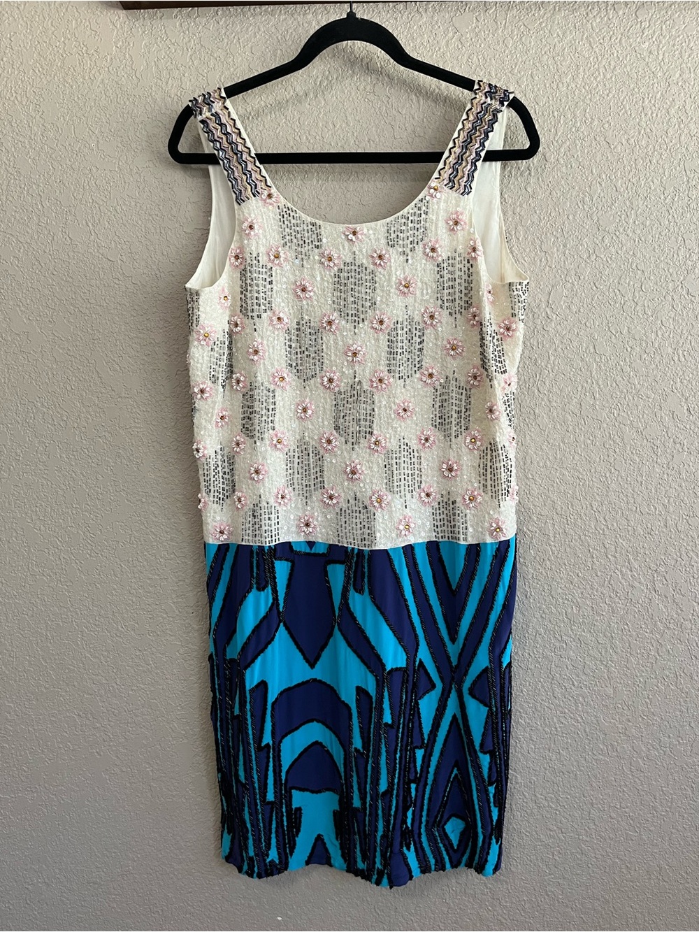 NWT Tracy Reese 100% Silk Beaded & Sequined Mini Dress - Size Medium